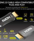 Fiber Optic HDMI Cable 60ft For Dope 4K At 60Hz 18Gbps High Speed 444 422 420 HDR Dolby Vision HDCP22 ARC 3D Slim