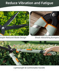 Extendable Hedge Shears With No Ladder Needed 27 To 35 Inch Reach Wavy Stainless Steel Blades Teflon Coated For Smooth Cuts
