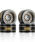 Beadlock Wheel Rims For 1/24 And 1/18 RC Crawlers, Brass Weight, Black Coated, 39g Per Wheel, Negative 2.65mm Offset