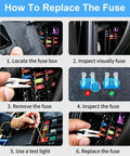 How to replace fuses in a vehicle fuse box using a tool and inspecting fuses visually for the 100 Piece Fuses Assortment Kit Featuring Standard And Mini Blade Auto Fuses Made Of Solid Zinc Alloy To Keep Your Ride Rolling Smooth And Shield Wiring From Overloads Top Shelf Garage Gear That Truly Delivers.