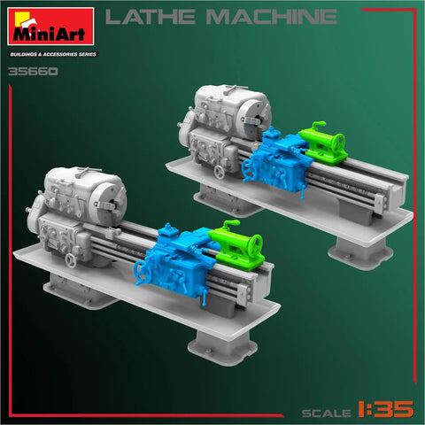 One Thirty Five Scale Lathe Machine Model Kit For Collectors Unpainted And Highly Detailed Build Ready