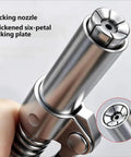 Close-up of a Spring Loaded Grease Coupler With Aluminum Alloy Body Locking Design showing six-petal locking nozzle