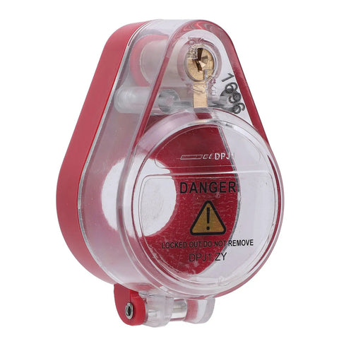 Emergency Stop Button Switch Cover For 22mm Mount Transparent ABS Lockout Guard With Keys Tag And Cable Ties in industrial safety use