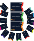 RFID Blocking Travel Sleeves Set With Color Coding Navy Blue Unisex Wallet Keeps Your Cards And Passports Safe From Skimming And Identity Theft While On The Go featuring navy sleeves with color-coded edges displayed in an array.