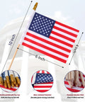 Small American Flags On Sticks For Outdoor Decor 4x6 Inch Mini USA Flags On Wooden Sticks For Yard And Lawn Ideal For Fourth Of July