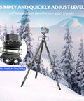 Leveling Head Tripod Base for Camera Leveler Aluminum Alloy With One Quarter To Three Eighths Inch Screws in snowy landscape