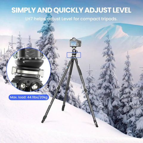 Leveling Head Tripod Base for Camera Leveler Aluminum Alloy With One Quarter To Three Eighths Inch Screws in snowy landscape