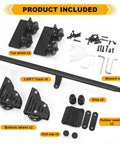 Heavy Duty Rolling Library Ladder Hardware Kit Crafted From Solid Carbon Steel Tracks With Smooth Braking Casters For No Sweat Home Storage Setup That Rolls Like Butter, components including wheels and track.