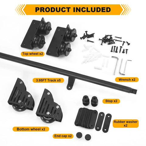 Heavy Duty Rolling Library Ladder Hardware Kit Crafted From Solid Carbon Steel Tracks With Smooth Braking Casters For No Sweat Home Storage Setup That Rolls Like Butter, components including wheels and track.