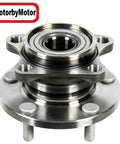 Front view of Rear Wheel Bearing And Hub Assembly For Mazda CX9 AWD 2007 2015 With 5 Lug Low Runout Direct Replacement Quad Lip Seal