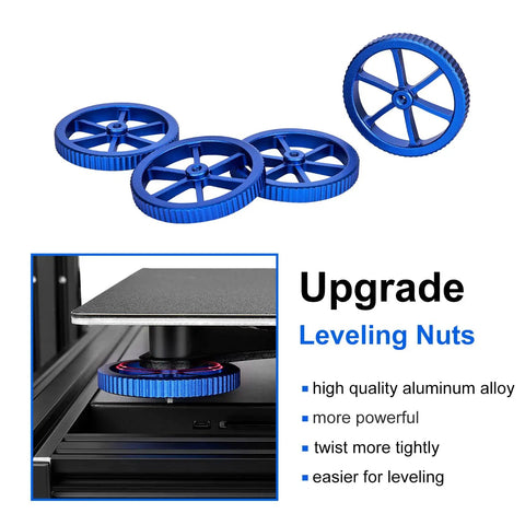 Dope Upgrade Aluminum Hand Twist Leveling Nut Kit With 8 Silicone Heatbed Leveling Column Mounts for SV01 SV02 SV03 SV04