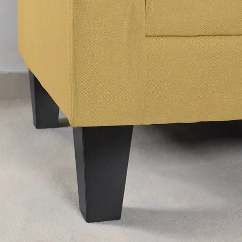 Six Inch Black Wood Furniture Legs Set Of Six For Sofa Ottoman Sectional Dresser Nightstand And Recliner Upgrade shown on a couch.