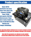 Dinenovote 3750w Hydraulic Power Unit With 80L Tank, Double-End Valve And Quantitative Vane Pump, 14Mpa Pressure Rating, Hard Tube Wiring For Continuous Industrial Use. Great Bang For Your Buck! showing product specifications on a black iron unit.