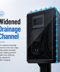 Built Like A Tank Outdoor EV Charger Enclosure With Sturdy Pedestal Stand And Combination Lock Heavy Duty Weatherproof Armor showing widened drainage channel.