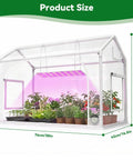 Indoor Mini Greenhouse With Grow Lights And Timer For Seed Starting, Three Light Color Modes, PVC Tent, 30x16.5x20.5 inches