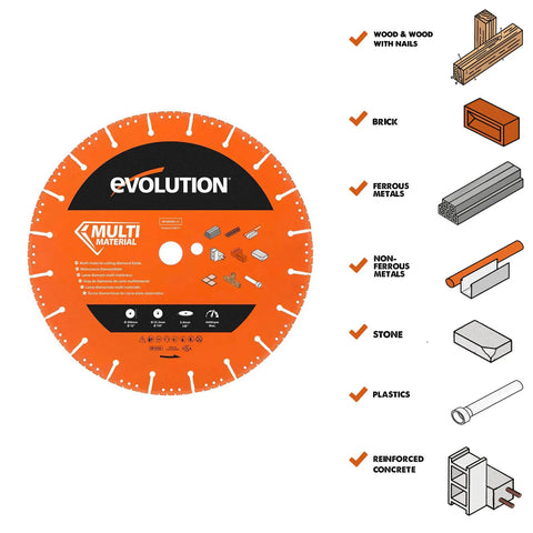 12-Inch Diamond Blade For Disc Cutters And Concrete Saws No-Nonsense Multi-Purpose Metal Reinforced Concrete Bricks Plastics Cutting