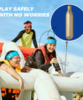 People enjoying water sports with 24G CO2 Cartridge Cylinder For Life Vests And PFD Rearming Kit Auto Or Manual Inflating Life Jacket Accessory