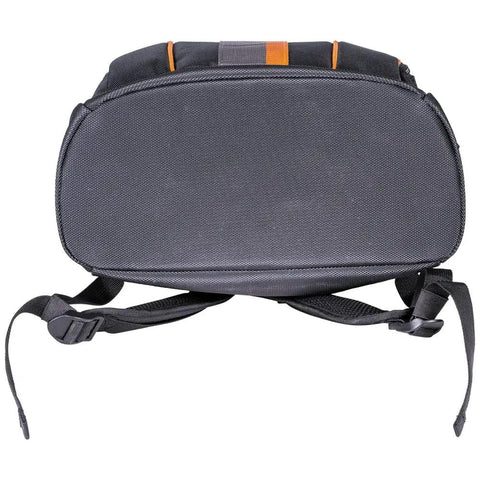 Beefy Heavy Duty Tool Backpack For Tradesmen With 35 Pockets Pro Organizer For Hand Tools, view of bottom with straps, 1680D weave