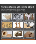 Various shapes cut with Powerful Desktop Scroll Saw For Snappy Wood Cuts With Dust Free Design And High Speed Motor Built Tough For Weekend Shop Projects And Intricate Craft Patterns Comes With Two Units.