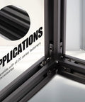 Four Piece 400mm V Slot 2020 Aluminum Extrusion European Standard Anodized Black Linear Rail corner application view