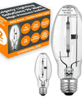 70-Watt High-Pressure Sodium HID Light Bulb With E26 Base, ANSI Code S62, 2000K Warm White, Clear Finish, Pack of 2 shown with box
