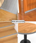 10 Foot Self Adhesive Floor Transition Strip In Gray Wood Grain Design on various surfaces