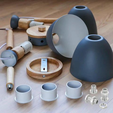 Ceiling light parts with 10-Piece M10x35mm Hex Bolts And Nuts Kit For Through-Hole Installs, Chandelier Fasteners visible below