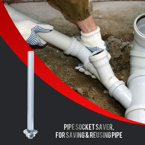 PVC Pipe Reamer For Half Inch Fittings, Drill Driven Reaming Tool With Inside Cutter And Hub Remover shown beside pipes