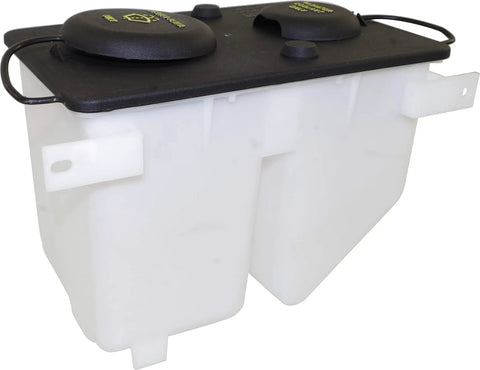 Fresh Coolant Reservoir Tank For Ford F Series 1987 To 1997 With Cap, white plastic construction for engine cooling.