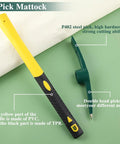 15 Inch Pick Mattock Hoe With Fiberglass Handle Heavy Duty Forged Weeding Tool showing detachable head and fiberglass grip