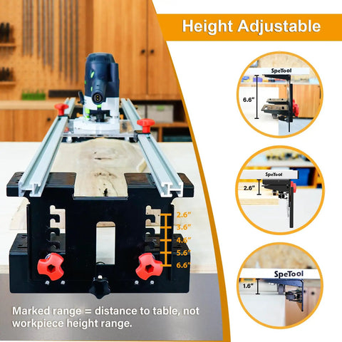 48 Inch Router Sled For Flattening Wood Slabs Boss Level 3 Axis Precision Height Adjustment With Reinforced 6061 Aluminum Rails.