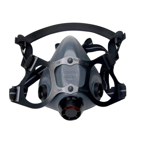 5500 Series NIOSH Approved Half Mask Respirator Large With Contoured Face Seal, Compatible With N Series Cartridges, Protects Against Particulates, Dusts, Mists, Fumes, Organic Vapors, And Acid Gases, Economical Safety Solution