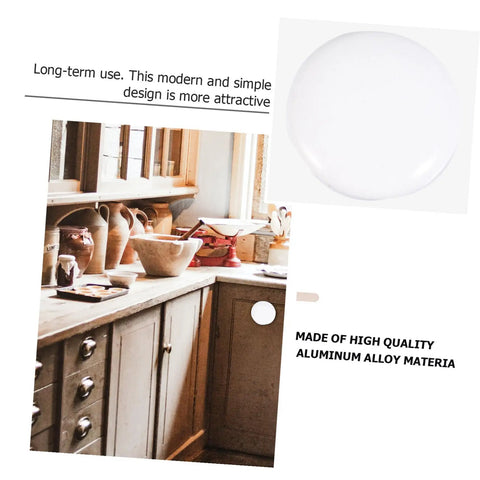Kitchen view showcasing Six Pack White Alloy Cabinet Handles Single Hole Round Drawer Pulls For Cabinets And Wardrobes Easy Install