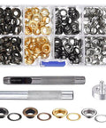 All In One Leather Grommet Kit 6mm Quarter Inch With 200 Eyelets In Gold Black Silver Bronze Includes 3 Grommet Tools Base Punch And Install Tool