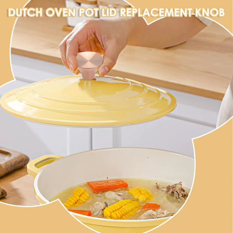 Sweet Upgrade Solid Stainless Steel Dutch Oven Knob Handle Swaps Out Worn Le Creuset Lodge Enameled Crock Pot Lid in use