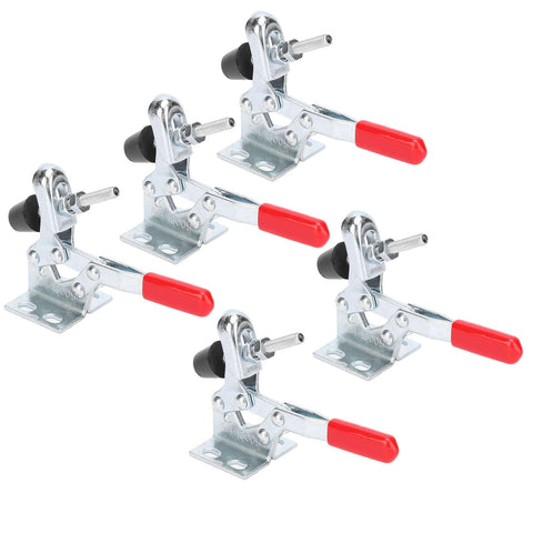 5 Piece Quick Release Toggle Clamp Vertical Fixture Kit With 30 Kg Clamping Force, showing metal clamps and red handles