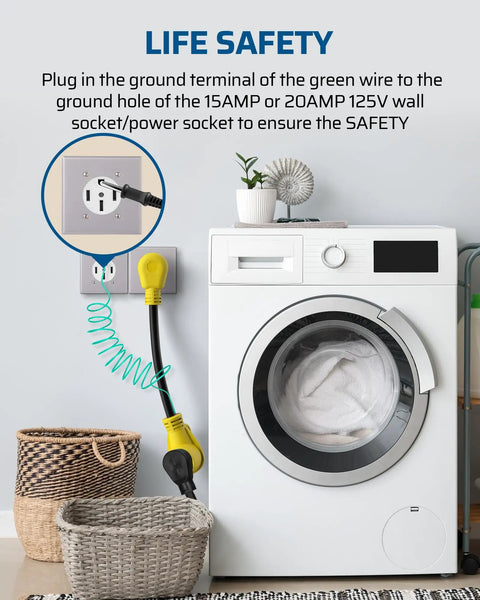Dryer setup with 4 Prong To 3 Prong Dryer Plug Adapter NEMA 10-30P To 14-30R Converts Newer Dryer For Older Home Outlets