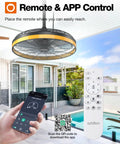All Weather Outdoor Ceiling Fan With Light For Patios And Pergolas 20 Inch Black Waterproof Gazebo Fan With Remote And App