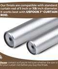 Top Notch Silver Curtain Rod Finials Replacement Ends For Drapery Rods That Fit One And Seven Eighths Inch Durable Metal Construction With A Sleek Translucent Finish To Elevate Your Window Decor And Give Your Space A Modern Casual Vibe, silver metal finials for 1-7/8 inch curtain rods