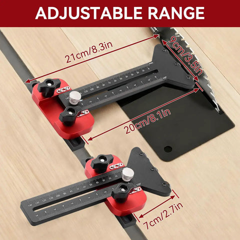 Thin Rip Table Saw Jig Guide With 3 Pulleys, Rock Solid Aluminum Alloy Build, High-Precision U Slot Cutter Jig For Woodworking, Quick Setup, Stable Material Fixation, Reduces Waste And Boosts Accuracy., adjustable thin rip table saw jig with pulleys and 21cm range