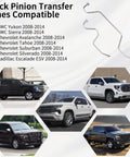 Power Steering Line Kit Direct Fit For Chevy Escalade Suburban Tahoe Silverado Avalanche GMC Yukon And Sierra 2007 2014 Aluminum Rack And Pinion Transfer Lines Replace OEM 15254059 15254058 Leak Proof Design compatible vehicles shown.