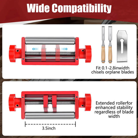 Badass Chisel Sharpener And Honing Guide With Adjustable Angle Fixture And Gauge for 0.1-2.8 inch plane blades