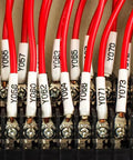 Top Shelf Heat Shrink Label Tape Compatible With Brother P Touch 3 Pack. Red wires labeled with white heat shrink tubing in electrical panel.