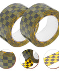 Plaid Pattern Shipping Tape 2 Rolls Adhesive Sealing Packing Tape with Black Yellow Grid Design for Small Business Mailing