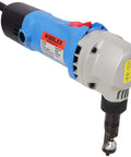 16 Gauge Electric Metal Shearing Machine With Beefy 500 Watt Power And 360 Degree Rotating Cutter, blue finish, close-up view