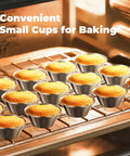 12 Pack One And A Half Ounce Stainless Steel Dipping Sauce Cups Reusable Metal Ramekins Commercial Grade Condiment Bowls baking scenario