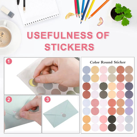 Ultimate 91 Piece Stationery Set With 60 Lined Writing Papers, 30 Envelopes, 48 Colorful Round Dot Stickers in use