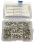 Open case of assorted Silver Aluminum Blind Rivet Kit M3 Dome Head Pop Rivets 100 Piece DIY Friendly Set For Furniture Hardware