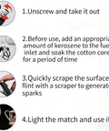 Instructions for Ultimate Reusable Waterproof Survival Lighter With Multitool Keychain And Bottle Opener use.