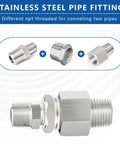 Rugged Stainless Steel Hex Bushing Reducer 3/4 To 1/2 NPT Pipe Fitting Adapter For Plumbing Hydraulic Air Oil And Gas Systems